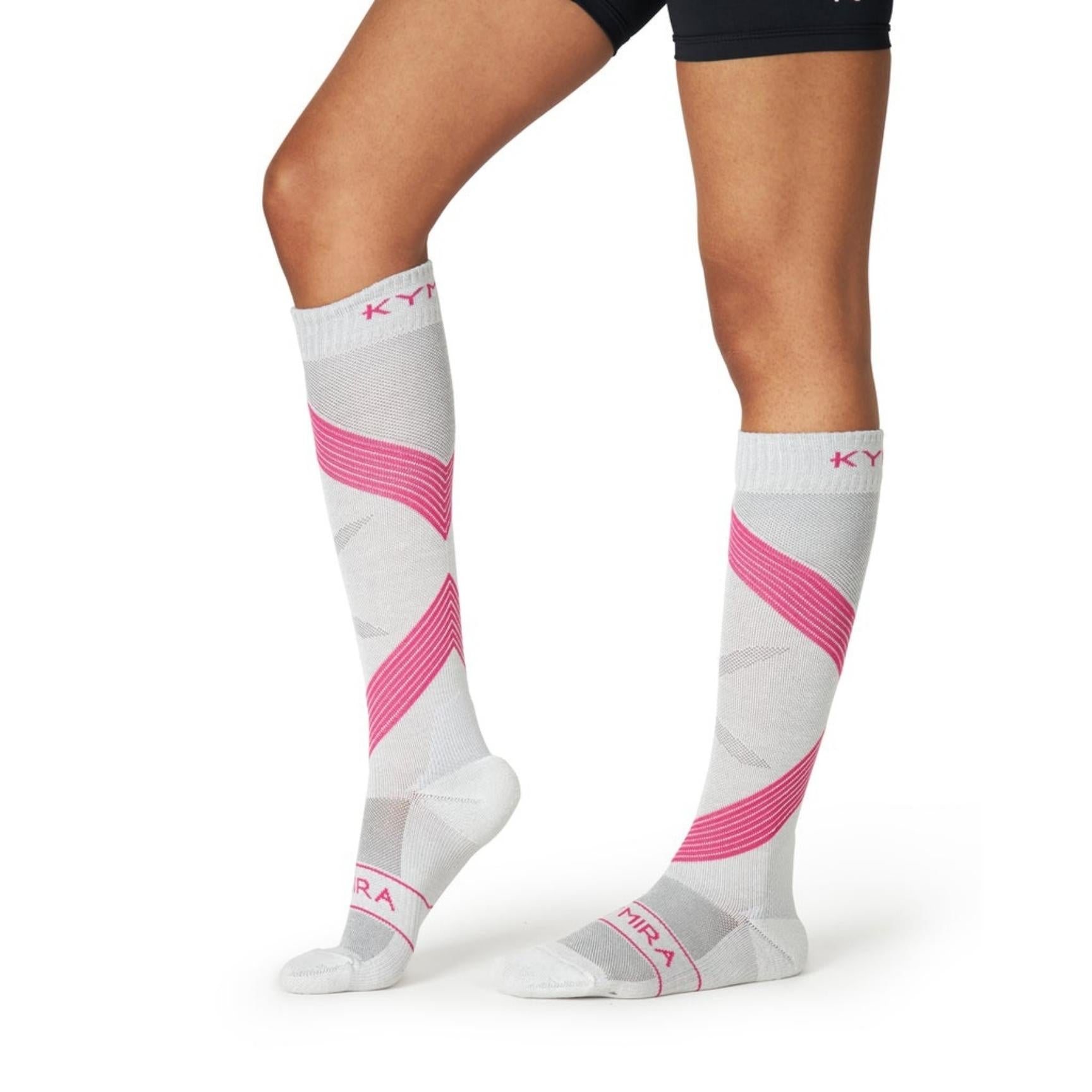 KYMIRA Infrared Compression Socks - White/Pink
